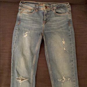 Zara distressed skinny jeans